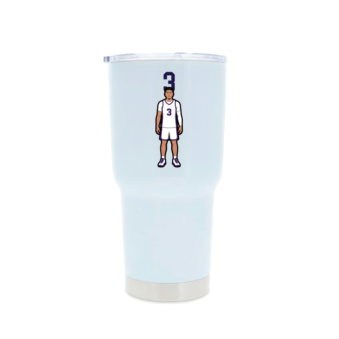 30oz Stainless Steel Tumbler — Number Top in White
