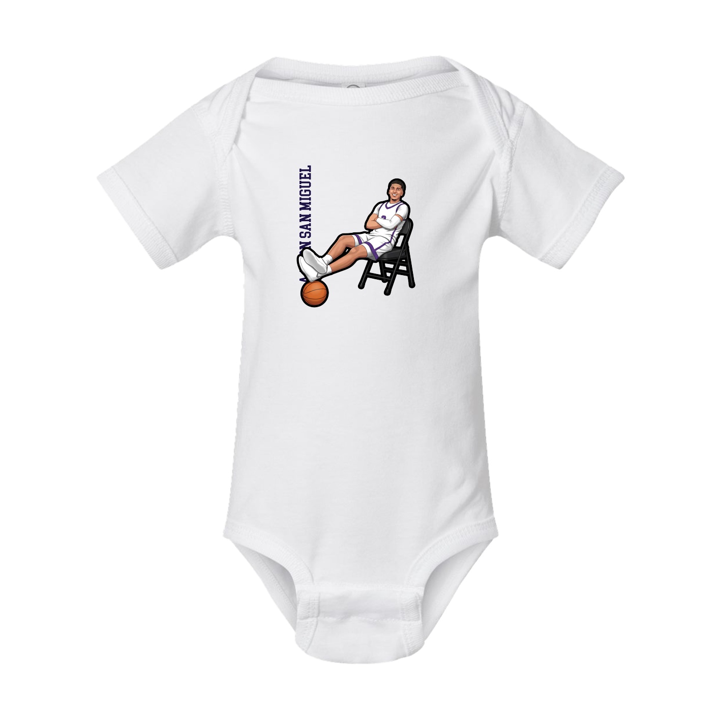 Baby Onesie — Name Vertical in White