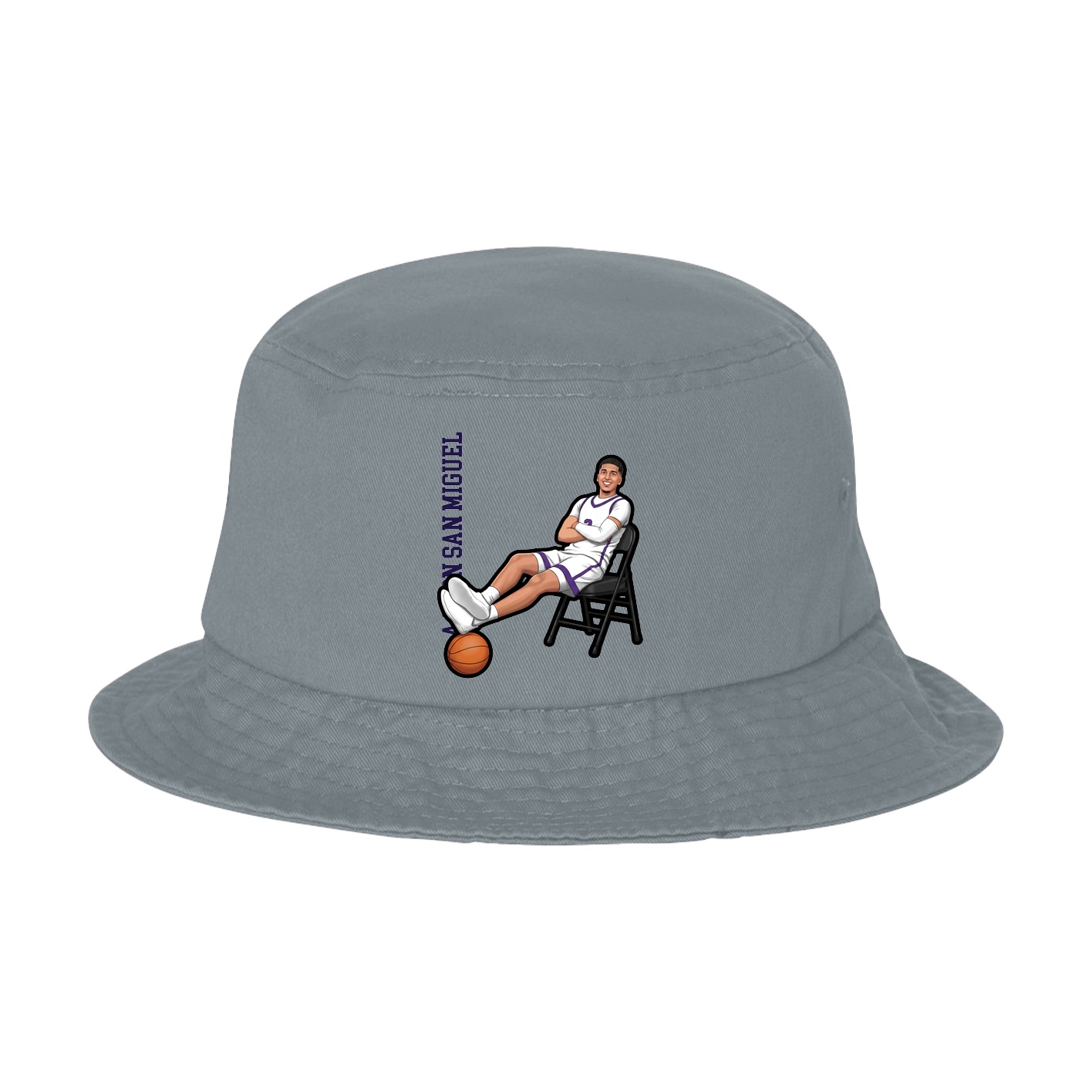 Bucket Cap — Name Vertical in Grey