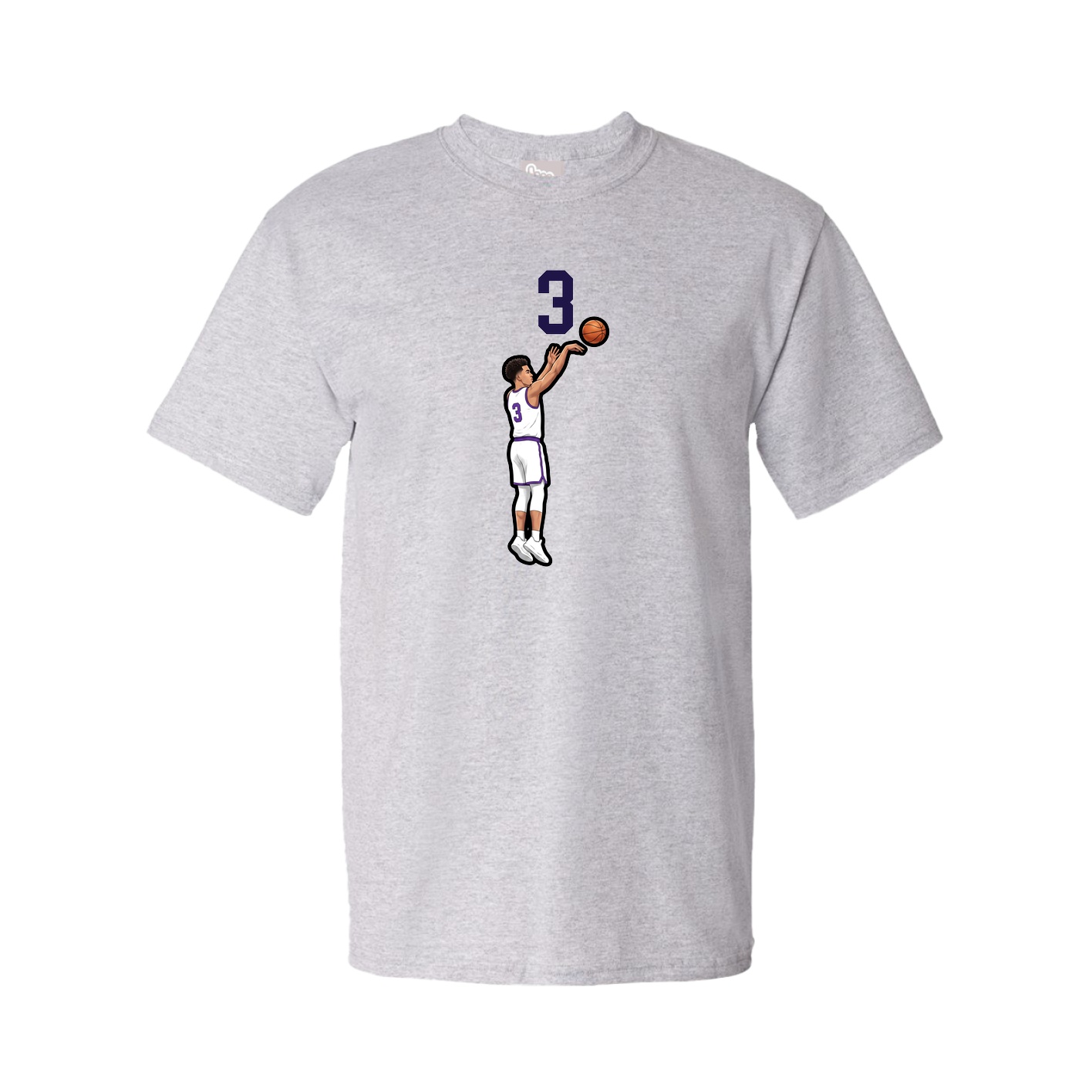 Youth Tee — Number Top in Grey