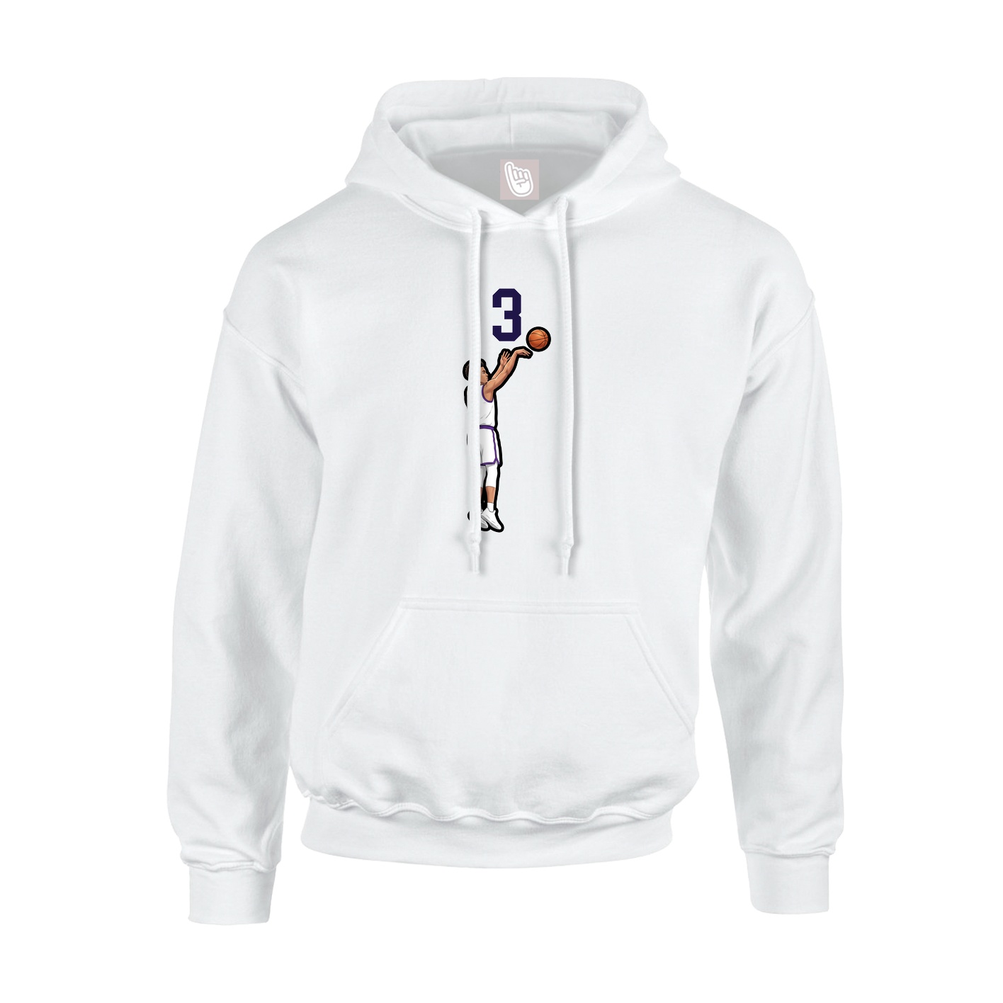 Youth Hoodie — Number Top in White