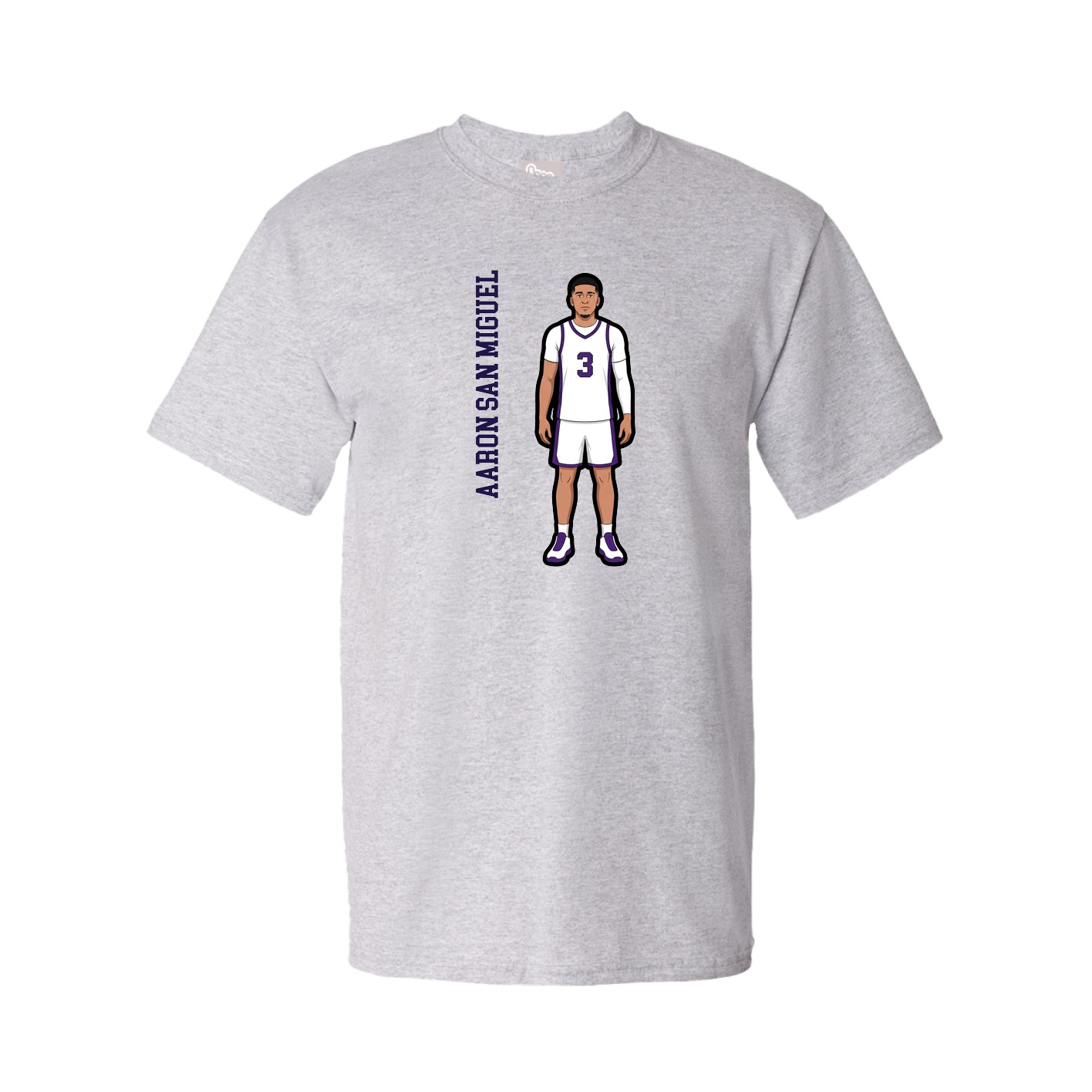 Youth Tee — Name Vertical in Grey
