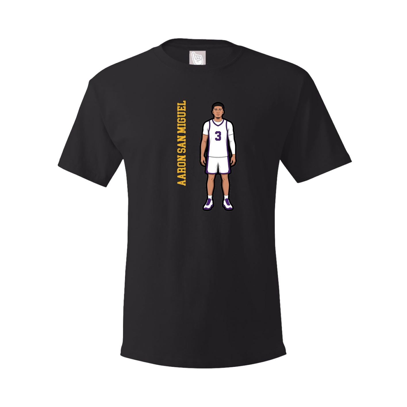 Youth Tee — Name Vertical in Black