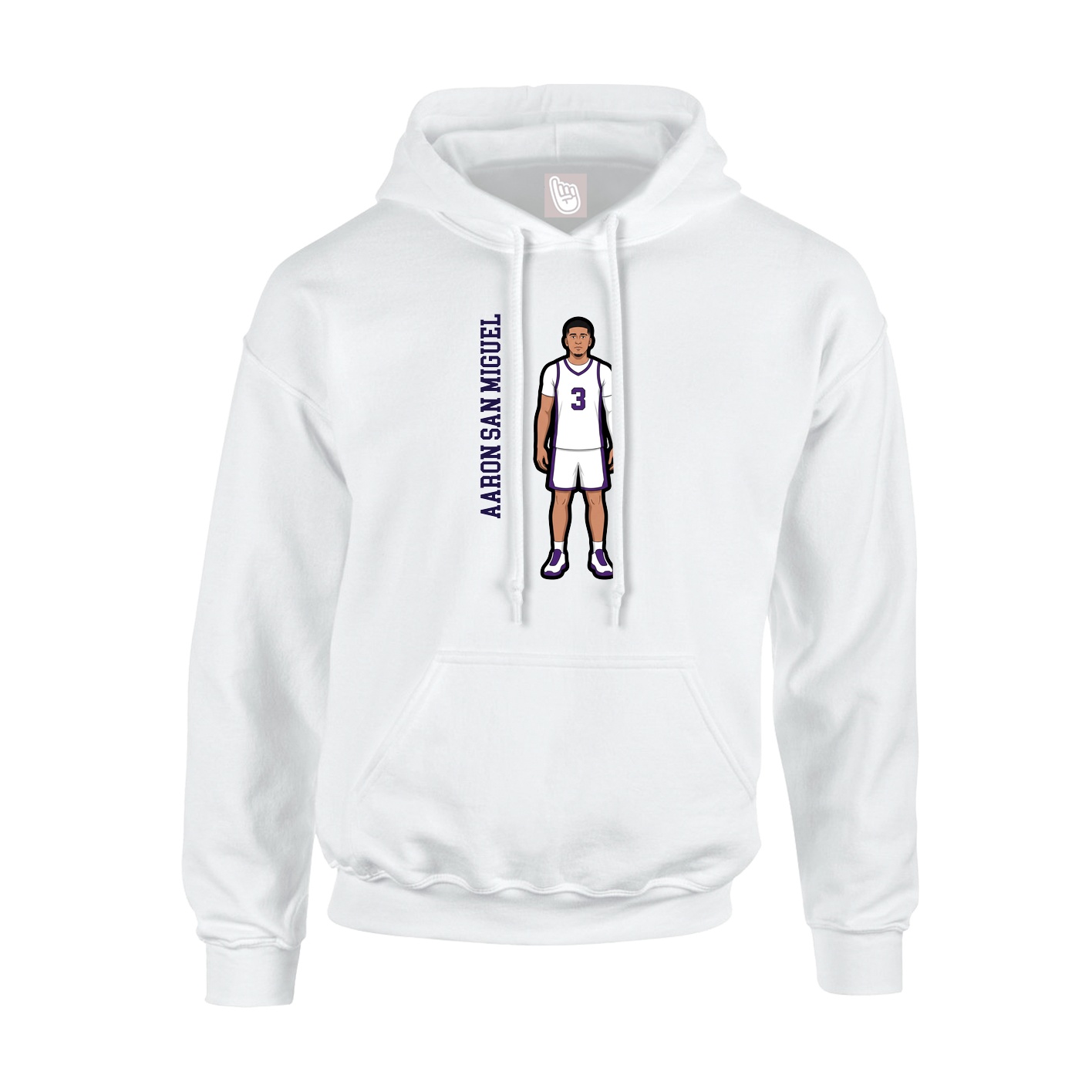 Hoodie — Name Vertical in White
