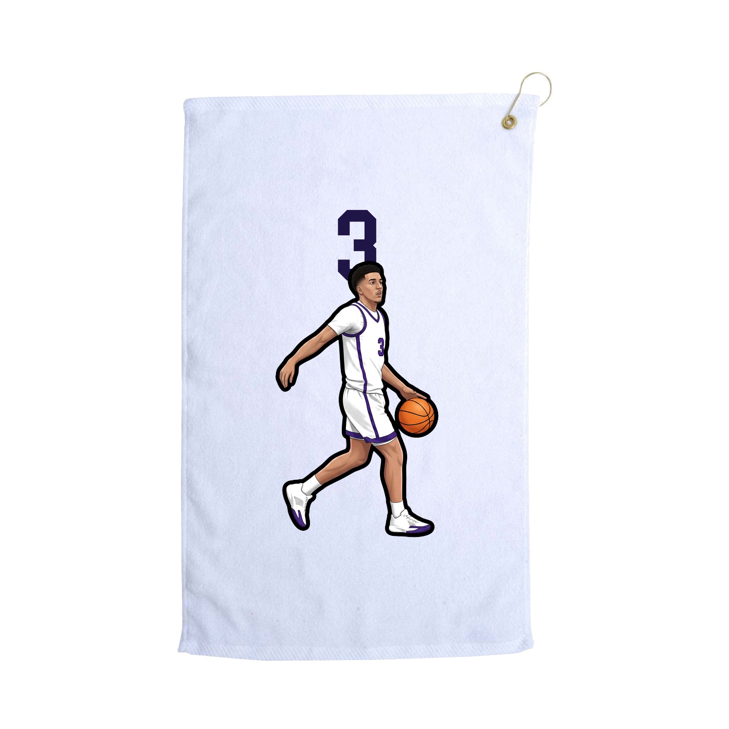 Golf Towel — Number Top in White