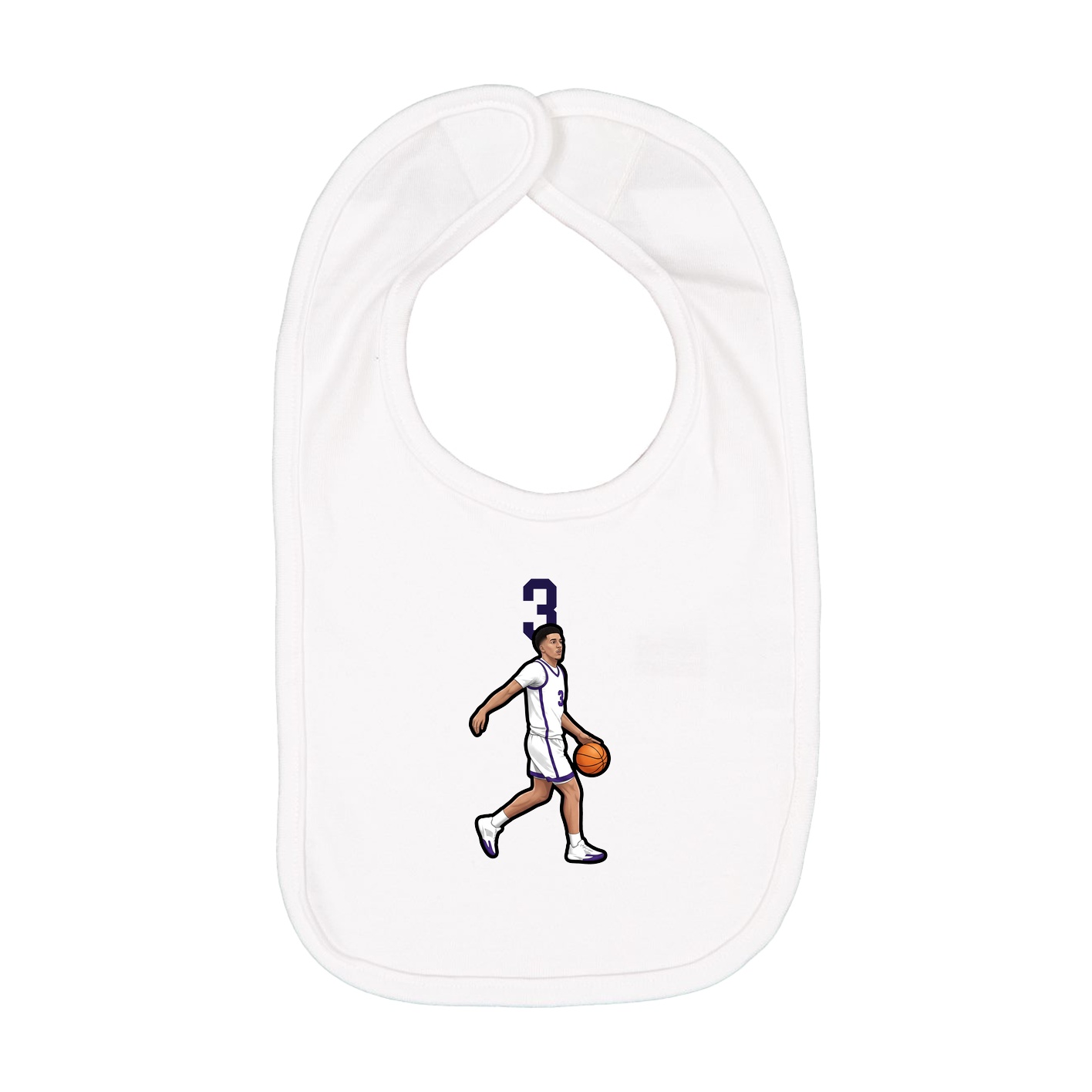 Infant Bib — Number Top in White