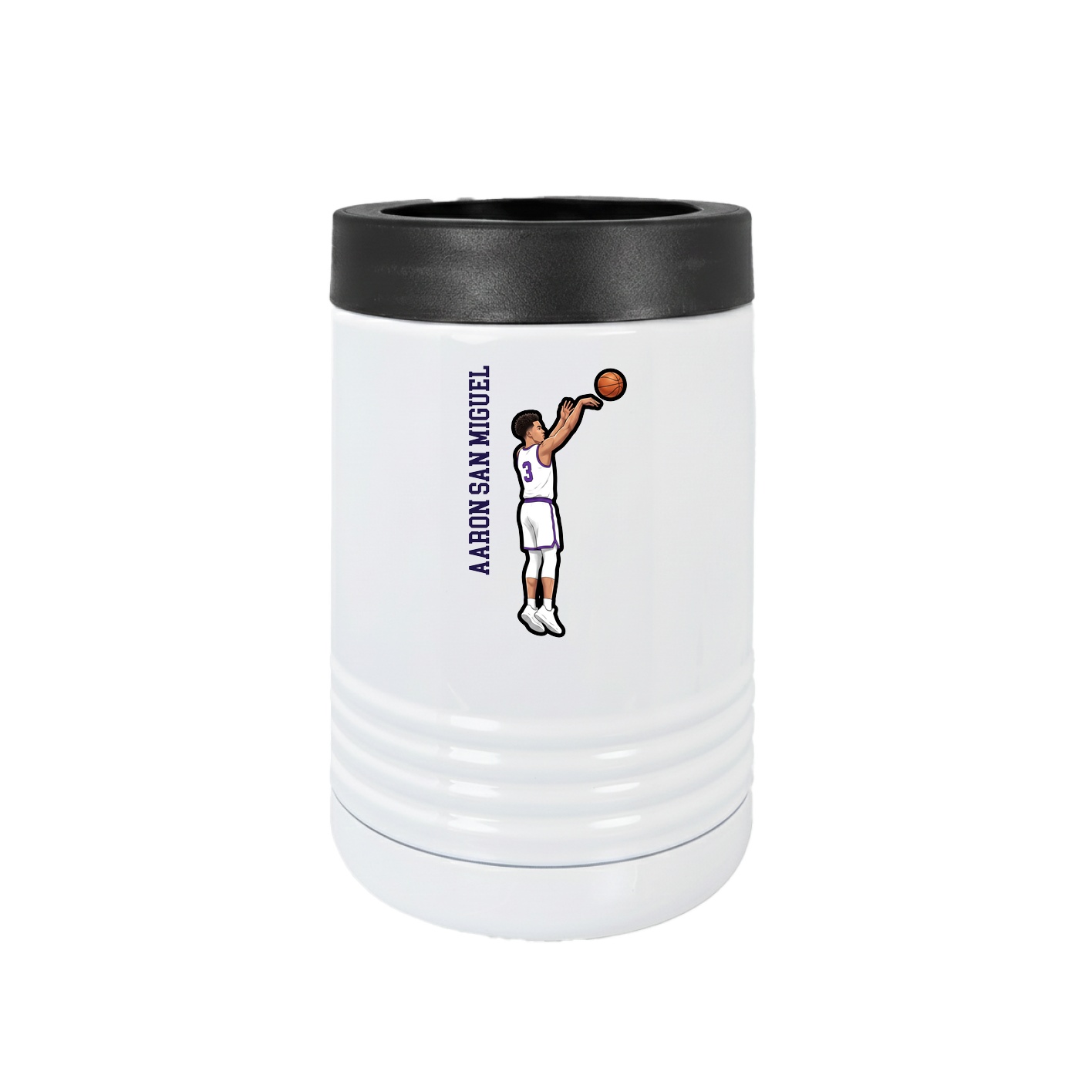 Beverage Holder — Name Vertical in White