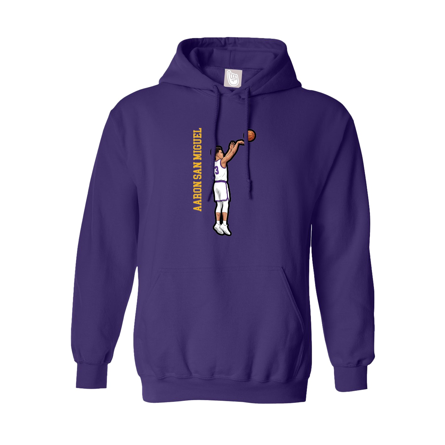 Youth Hoodie — Name Vertical in Purple