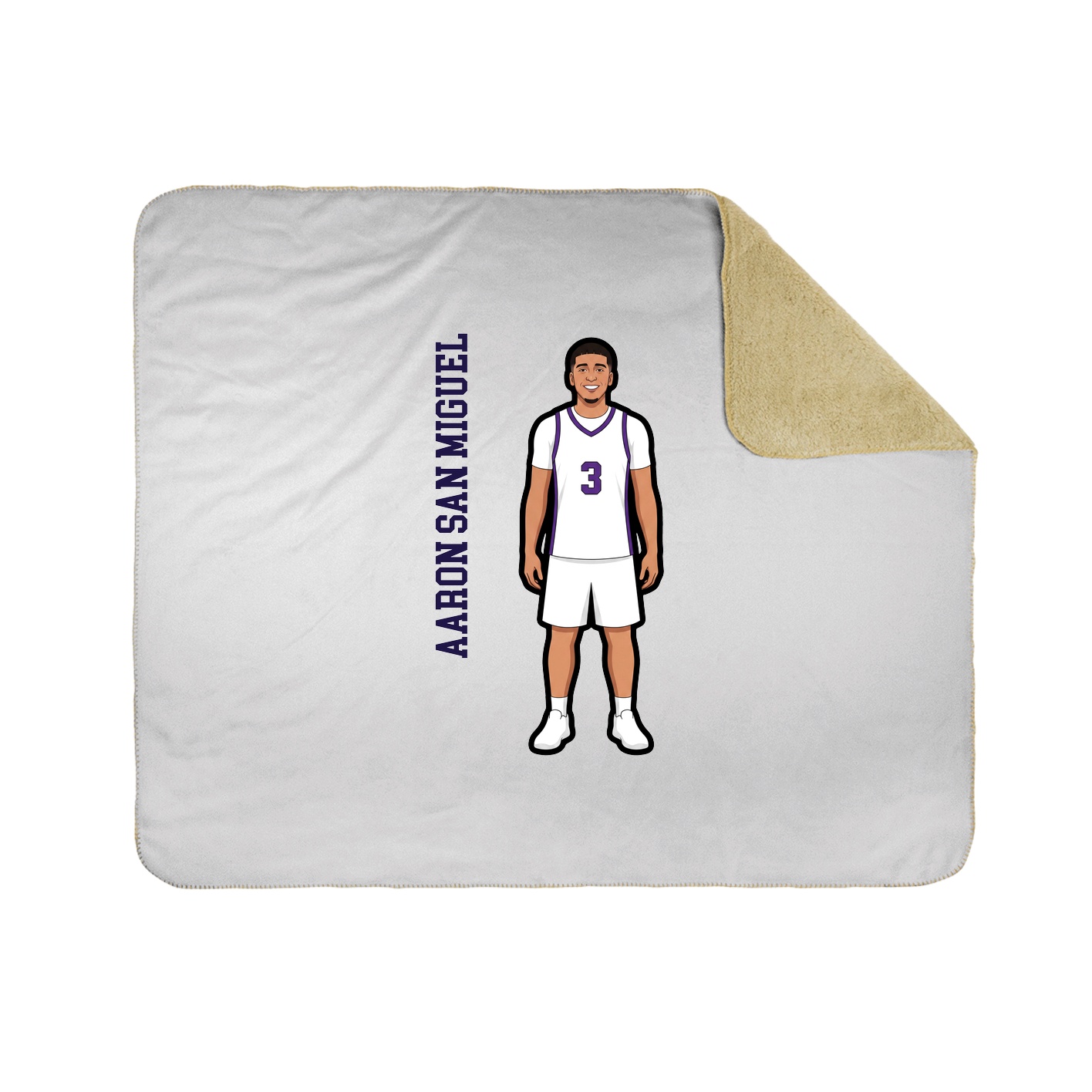 Throw Blanket — Name Vertical in White