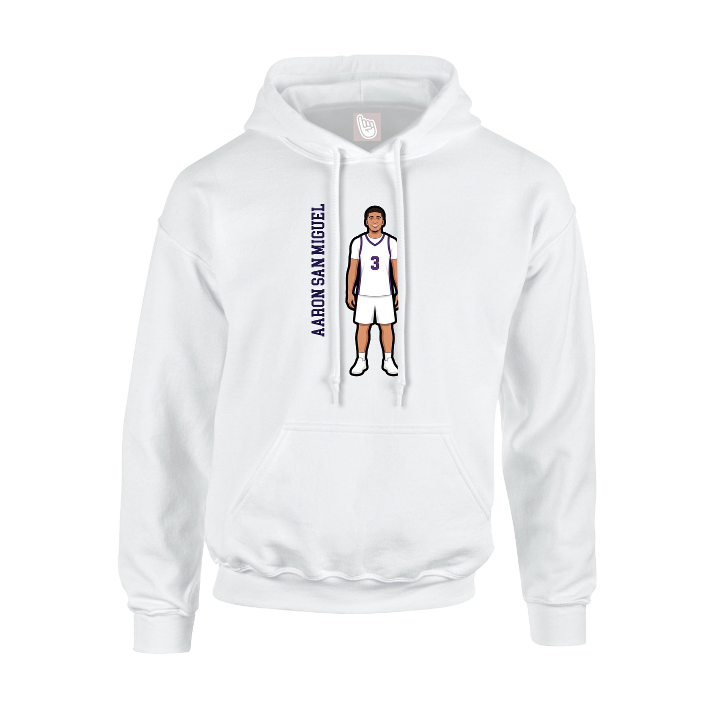 Hoodie — Name Vertical in White