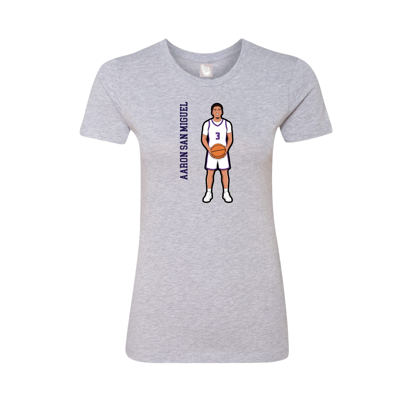 Womens Tee — Name Vertical in Grey