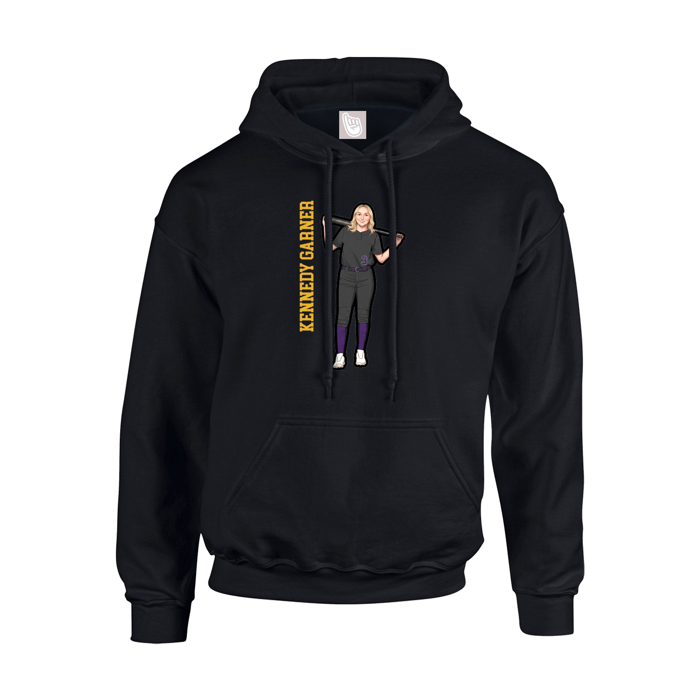 Hoodie — Name Vertical in Black