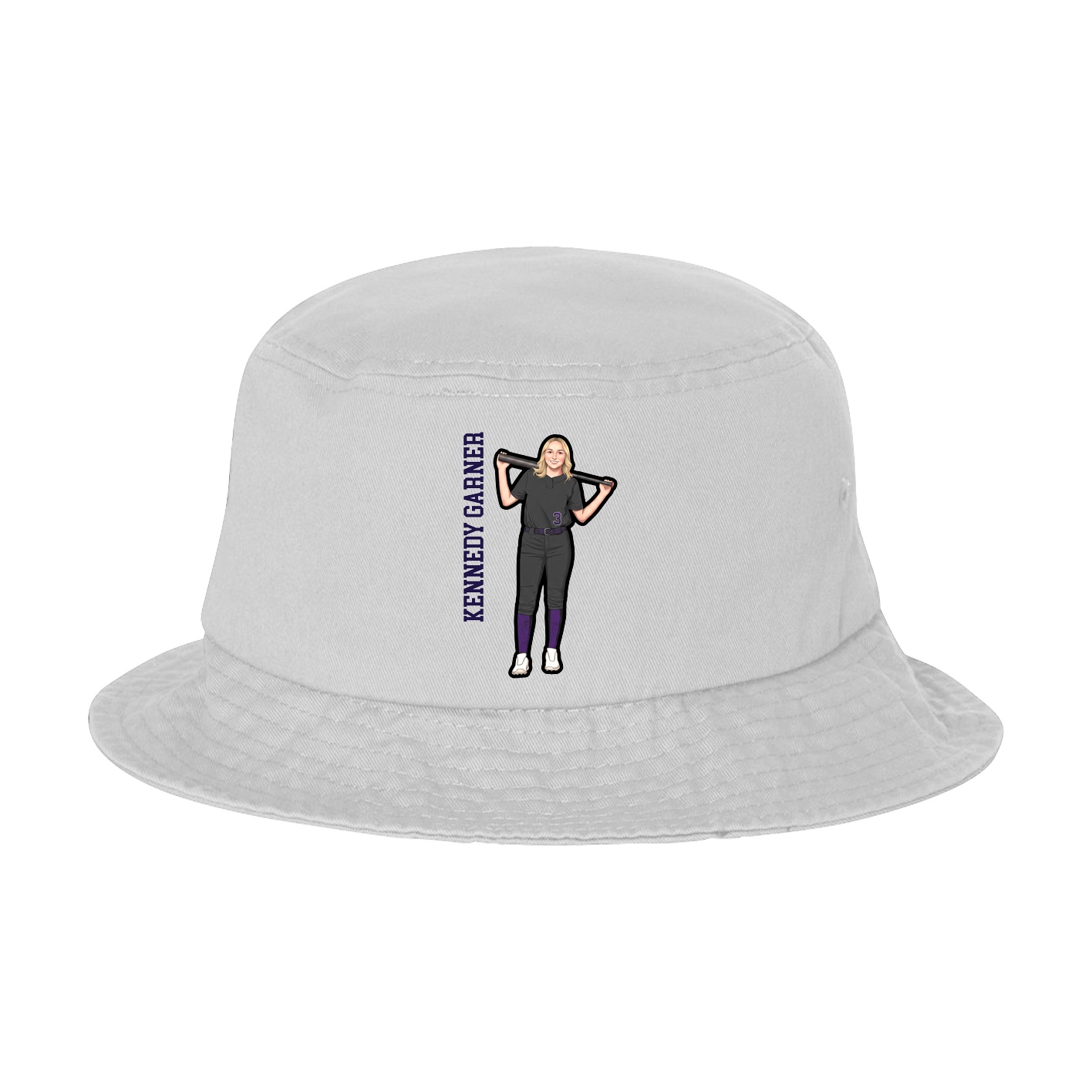 Bucket Cap — Name Vertical in White