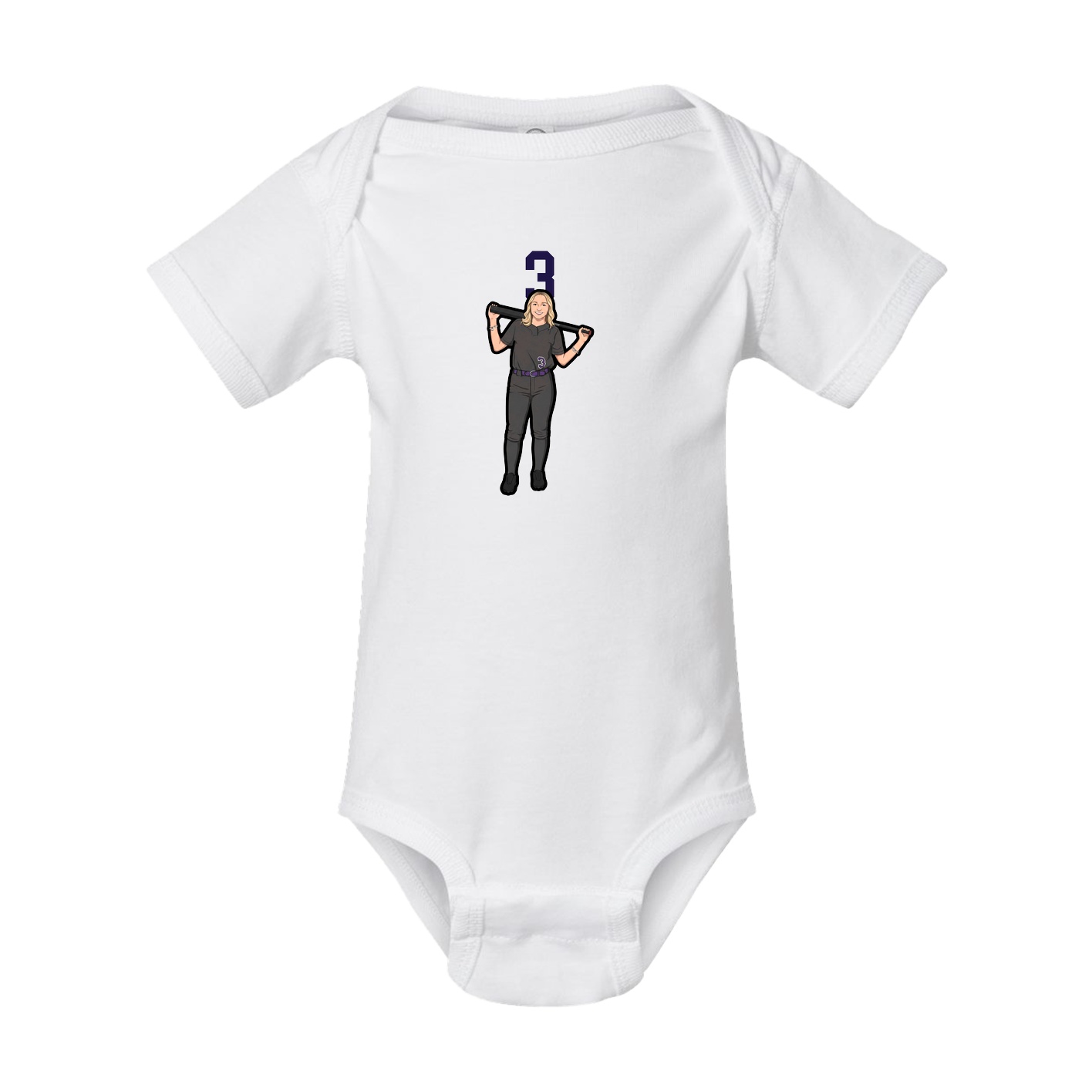 Baby Onesie — Number Top in White