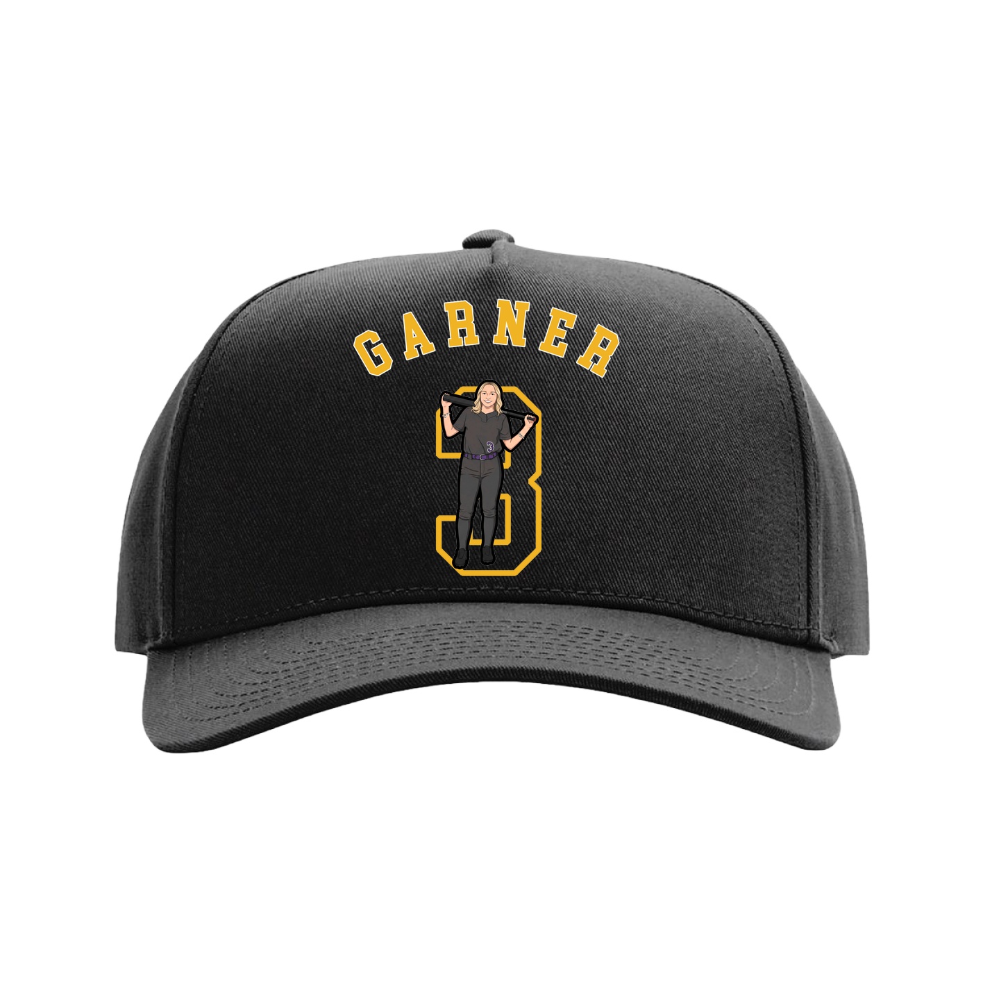 Full Fabric Five-Panel Champ Cap — Shirsey Arch in Black