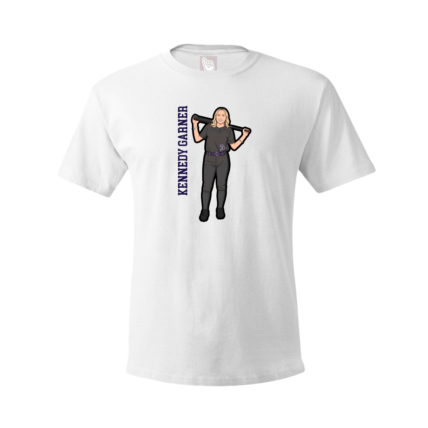 Youth Tee — Name Vertical in White