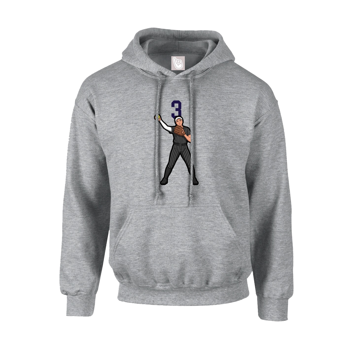 Youth Hoodie — Number Top in Grey
