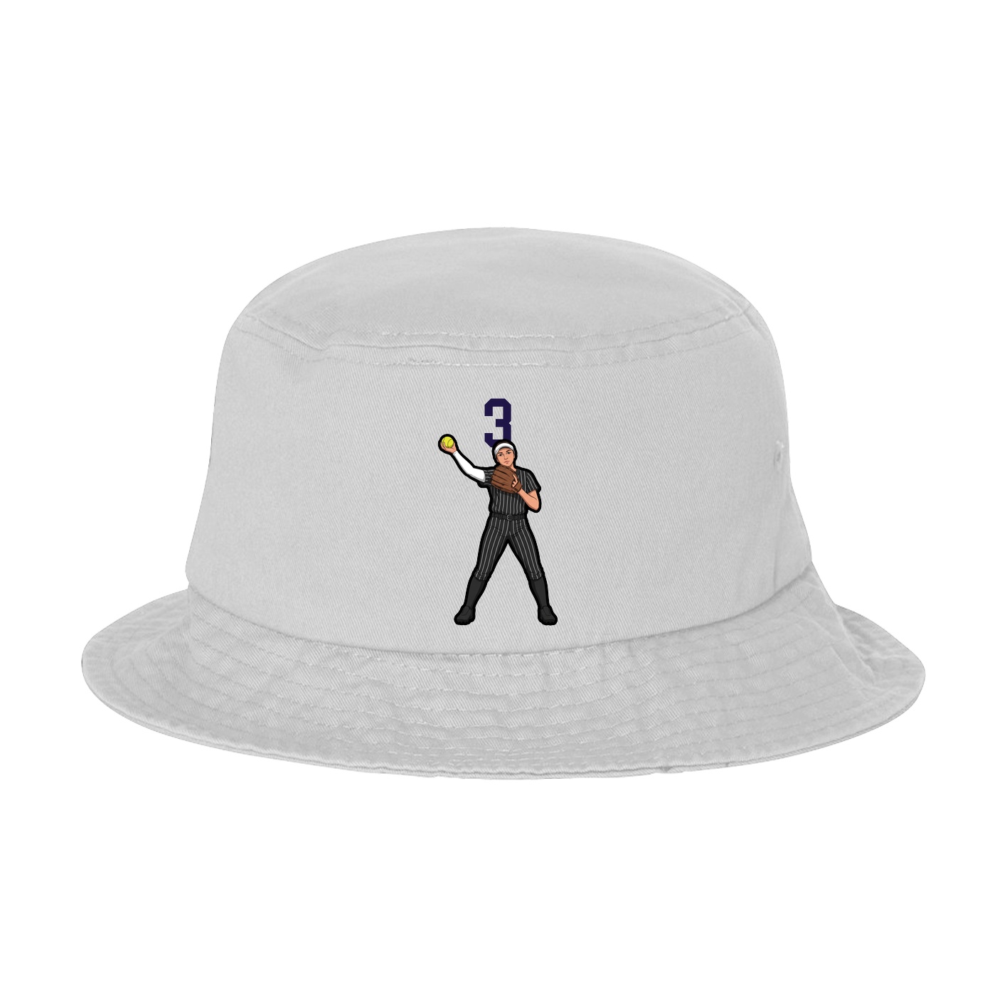 Bucket Cap — Number Top in White