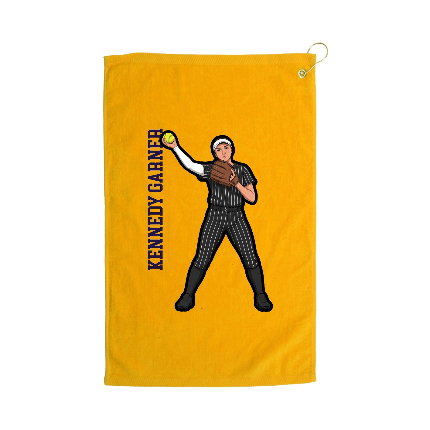 Golf Towel — Name Vertical in Gold