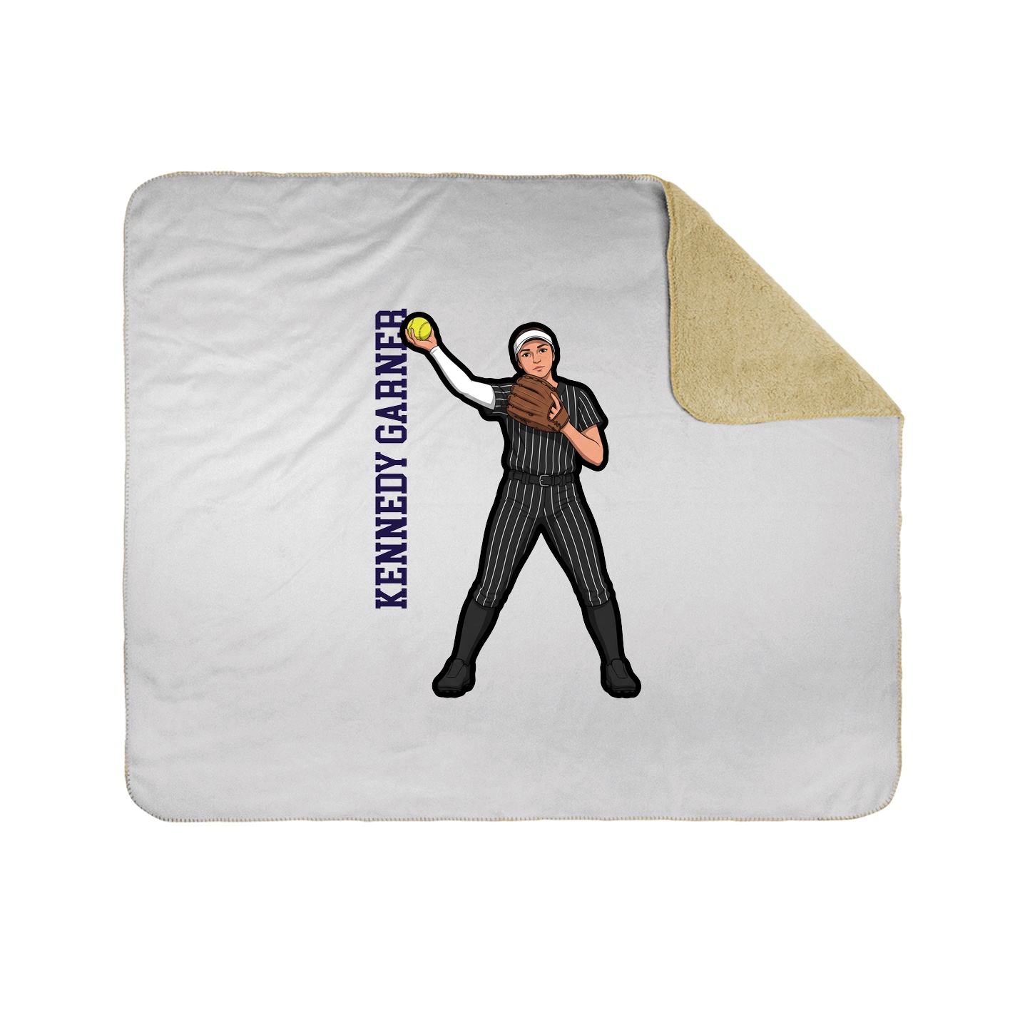 Throw Blanket — Name Vertical in White