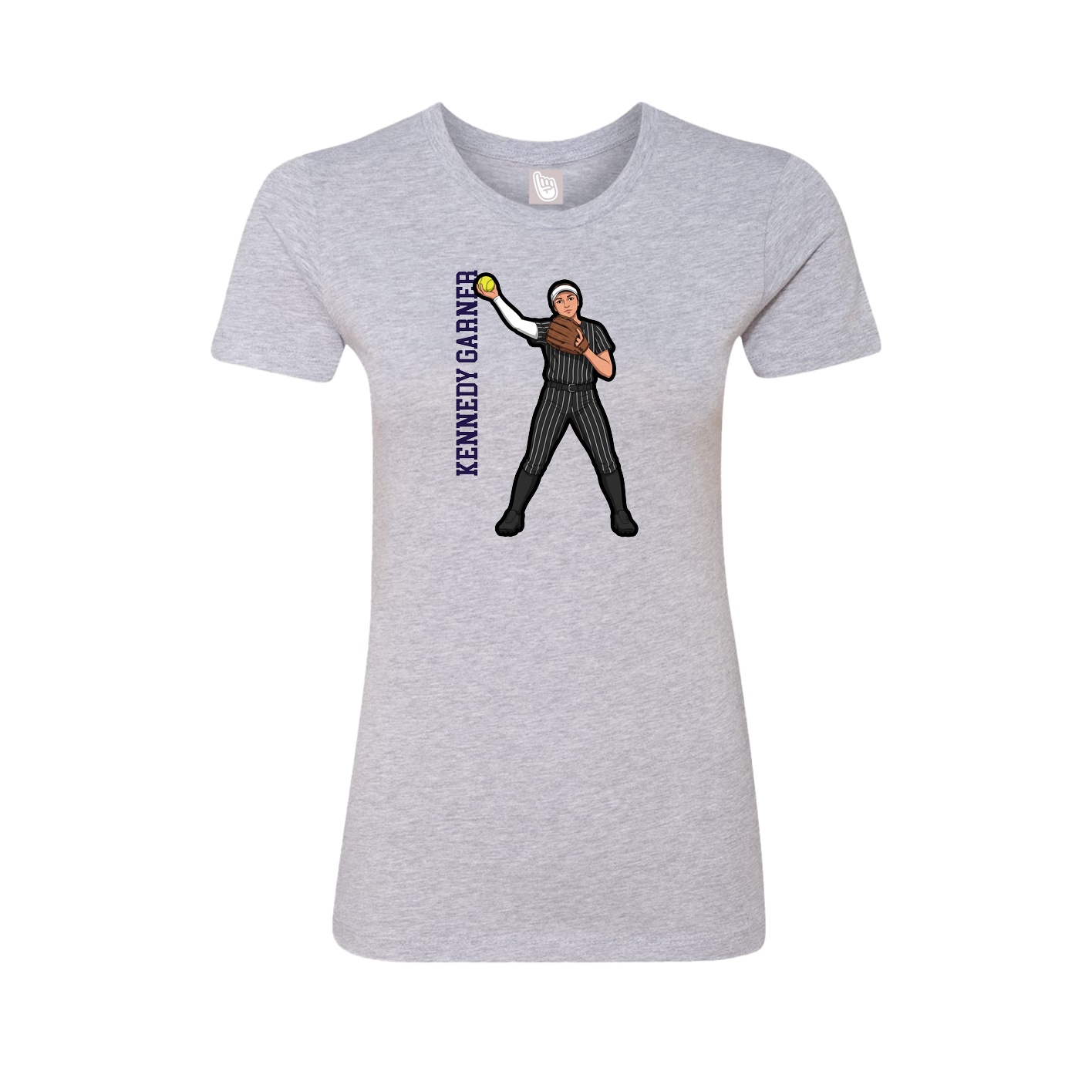 Womens Tee — Name Vertical in Grey