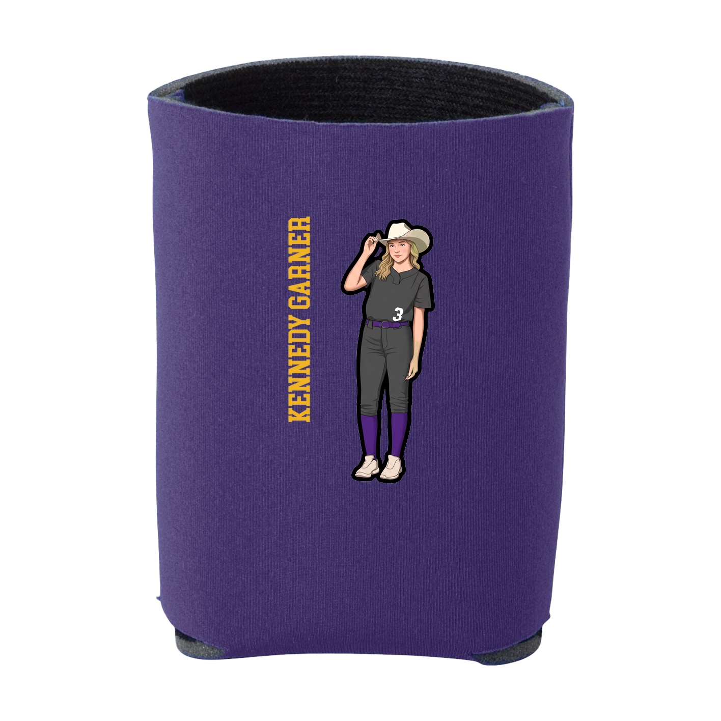 Can Holder — Name Vertical in Purple