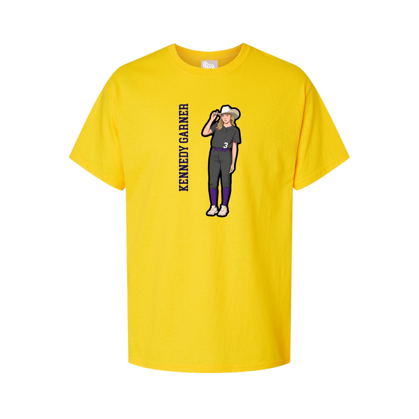 Youth Tee — Name Vertical in Gold