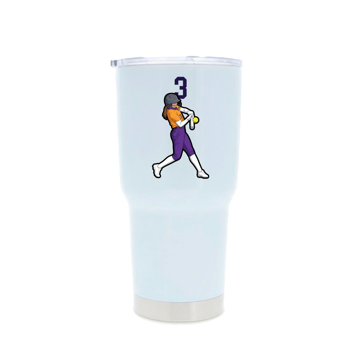 30oz Stainless Steel Tumbler — Number Top in White