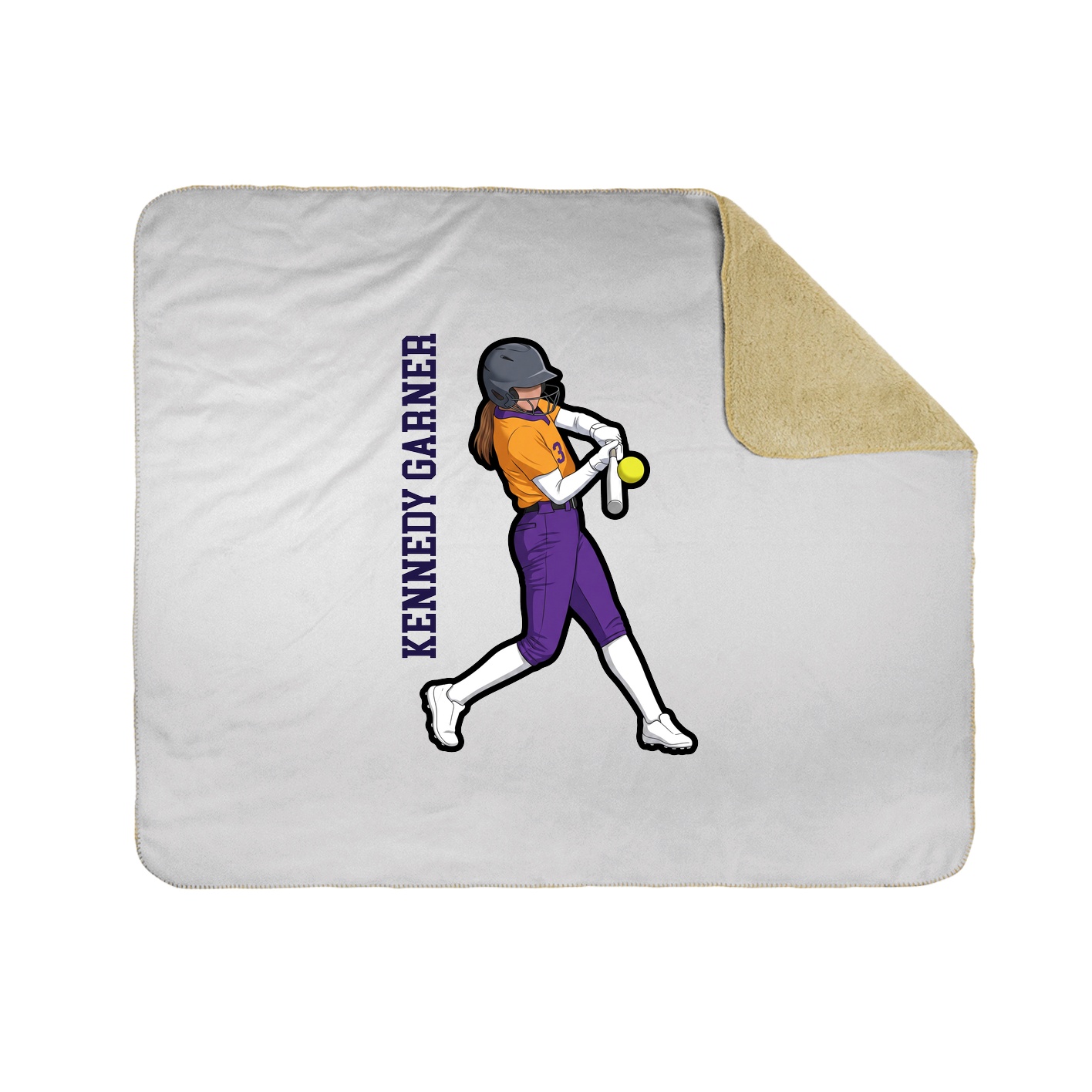 Throw Blanket — Name Vertical in White