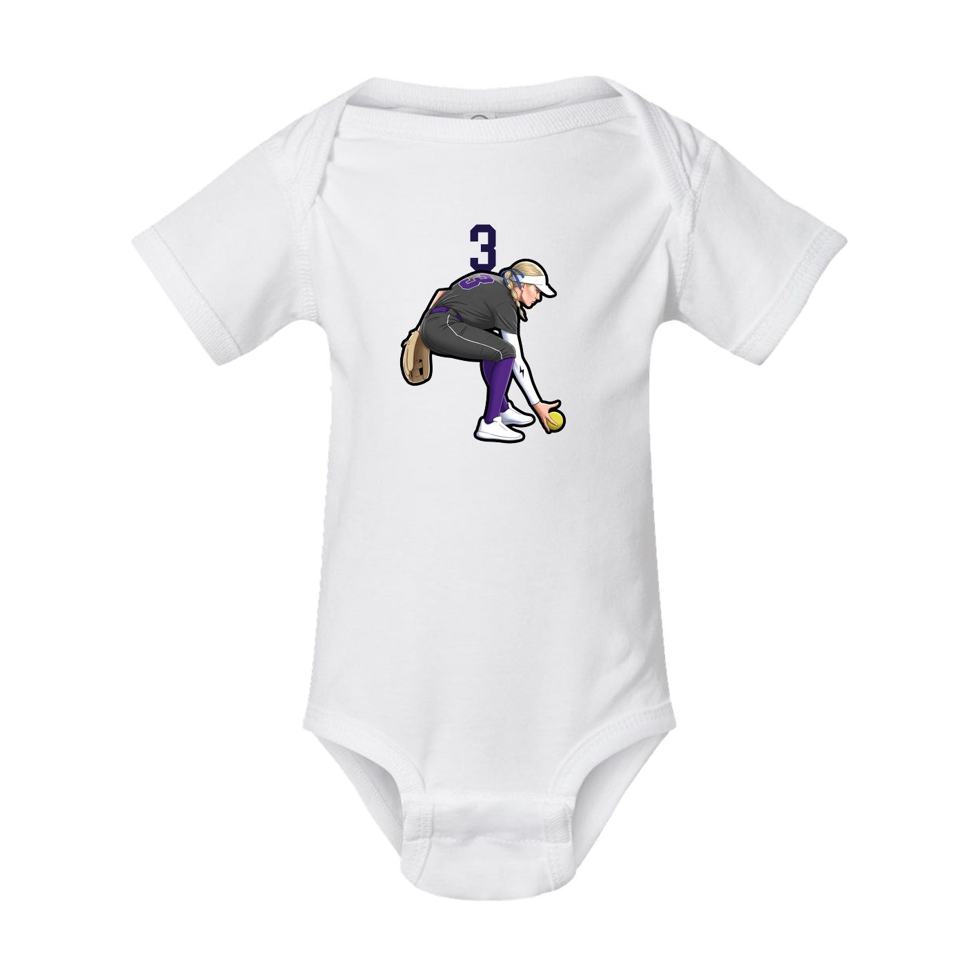 Baby Onesie — Number Top in White