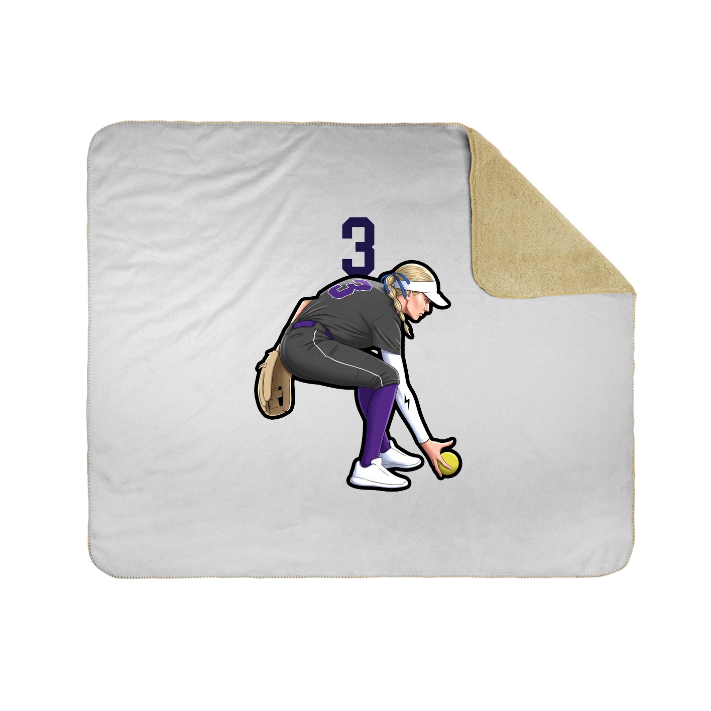 Throw Blanket — Number Top in White