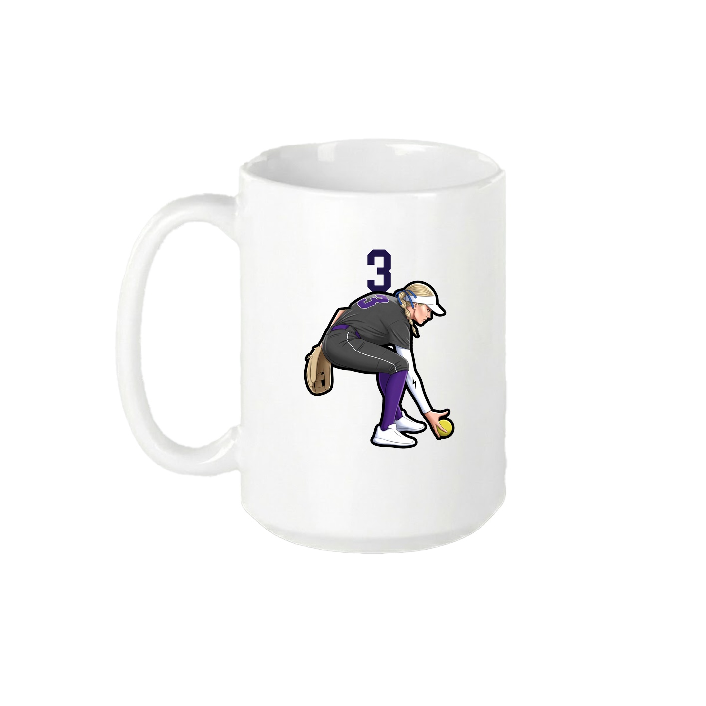 15oz Coffee Mug — Number Top in White