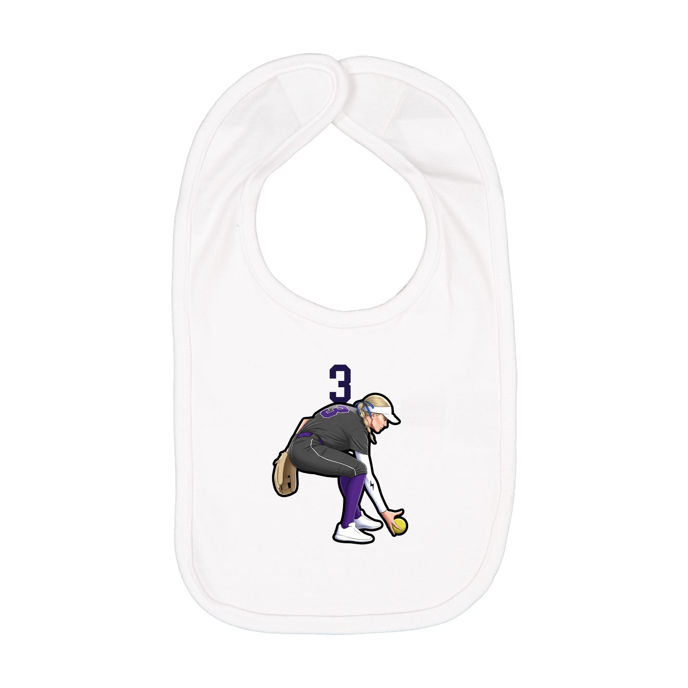 Infant Bib — Number Top in White