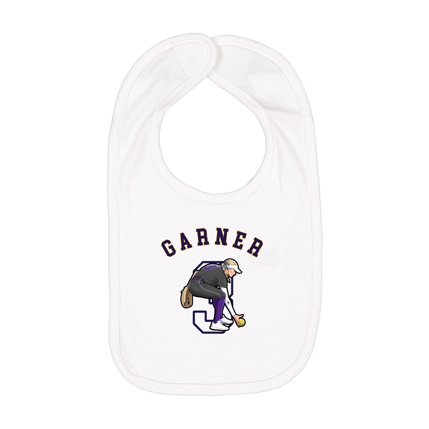 Infant Bib — Shirsey Arch in White