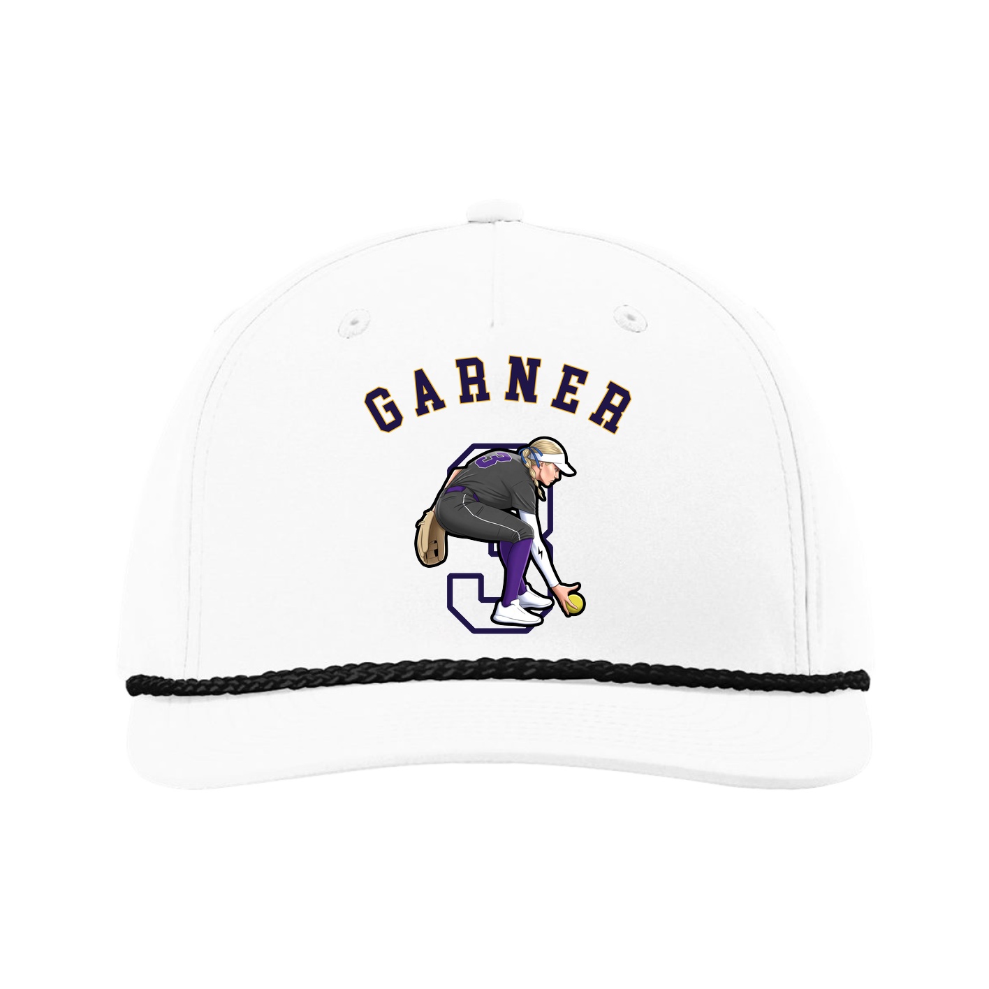 Five-Panel Classic Rope Cap — Shirsey Arch in White