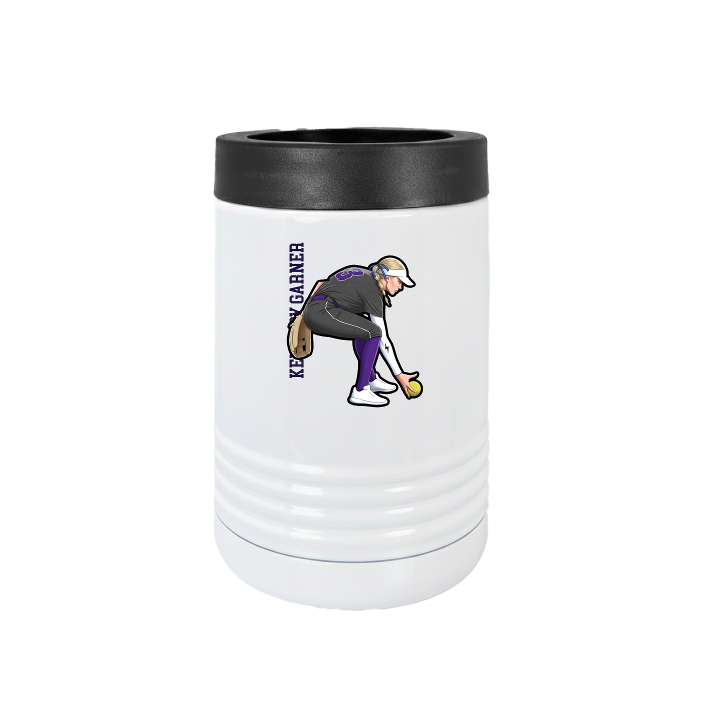 Beverage Holder — Name Vertical in White