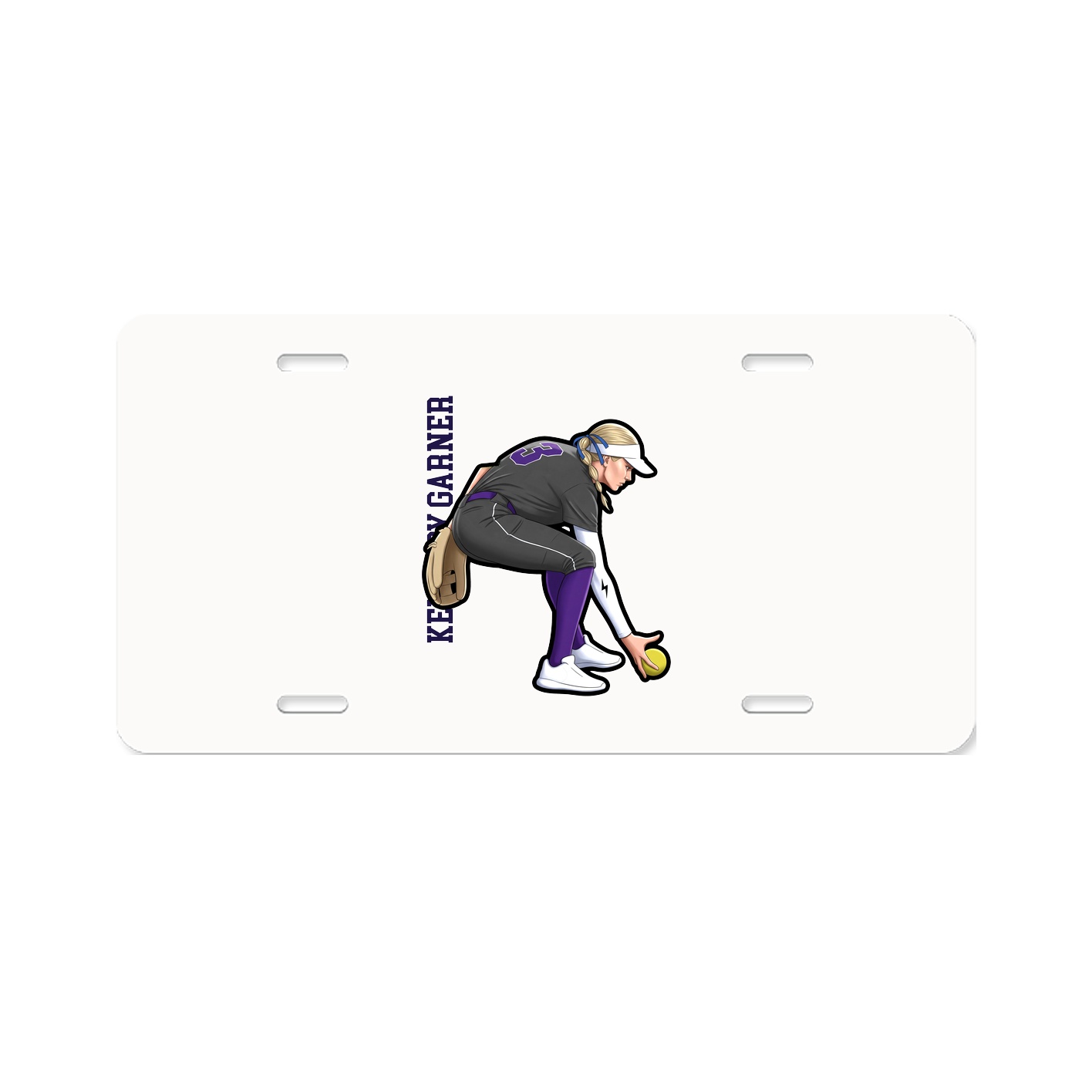 License Plate — Name Vertical in Classic