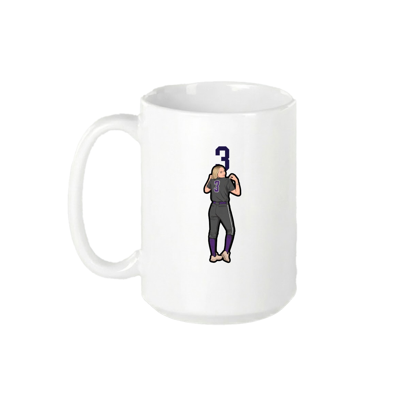 15oz Coffee Mug — Number Top in White