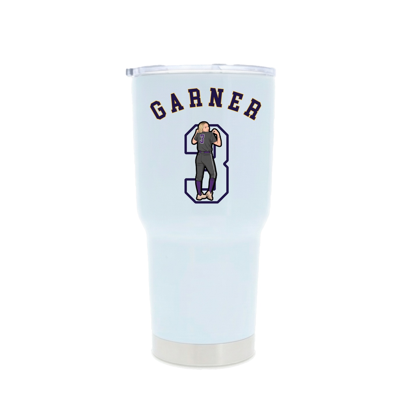 30oz Stainless Steel Tumbler — Shirsey Arch in White