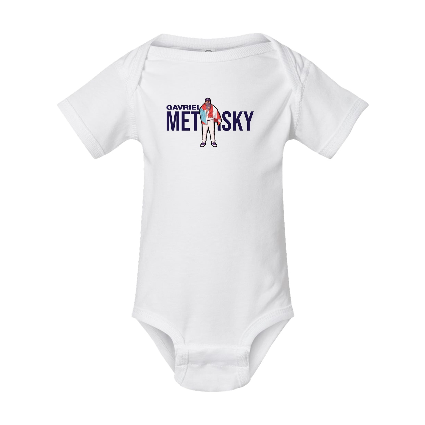 Baby Onesie — Player Name in White