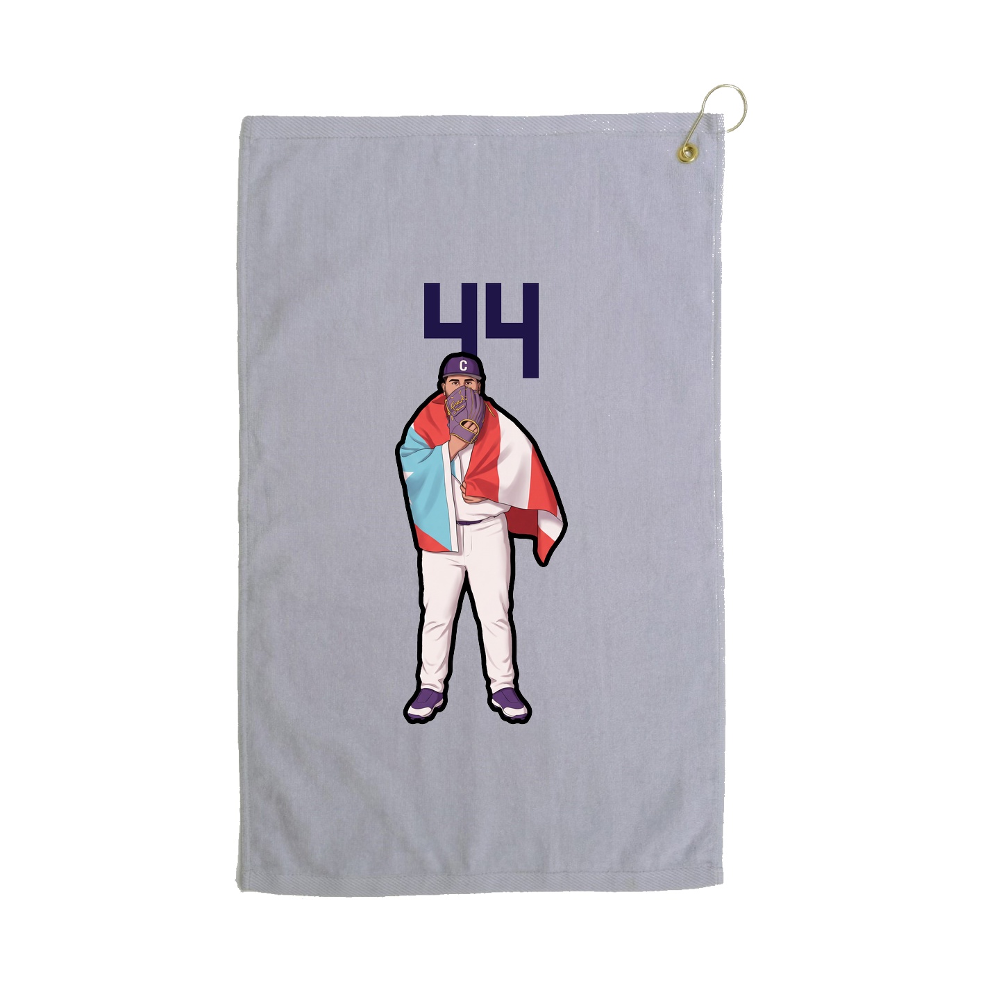 Golf Towel — Number Top in Grey