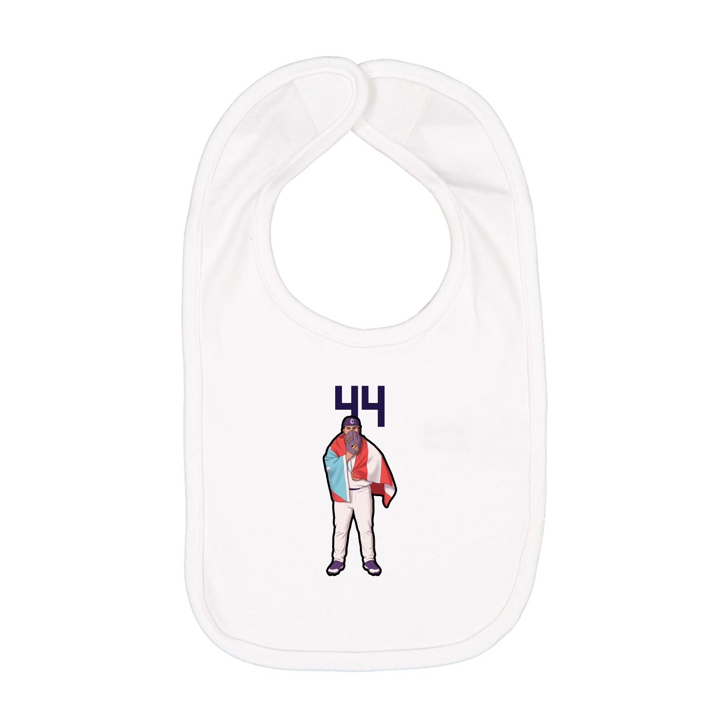 Infant Bib — Number Top in White
