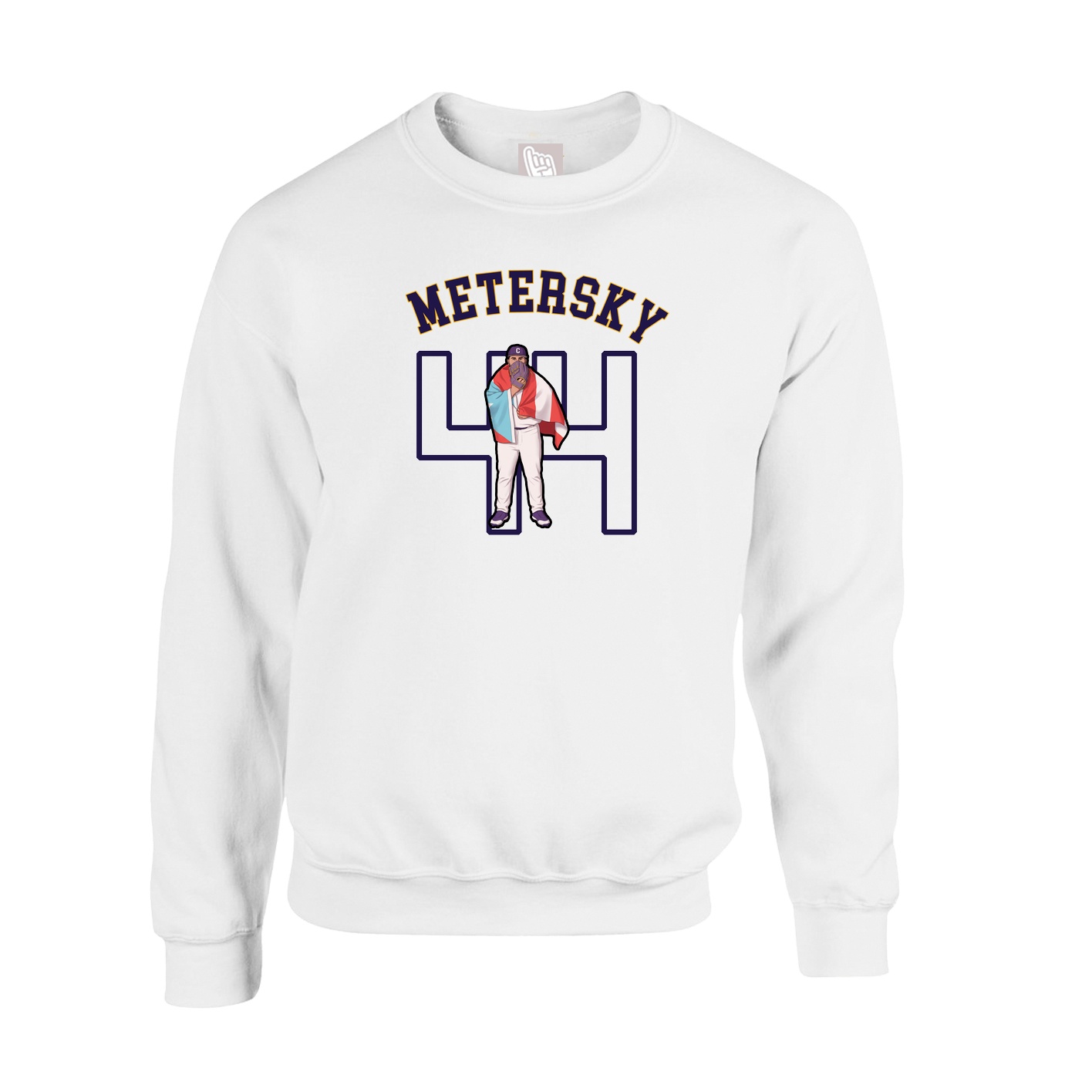 Fleece Crew — Shirsey Arch in White