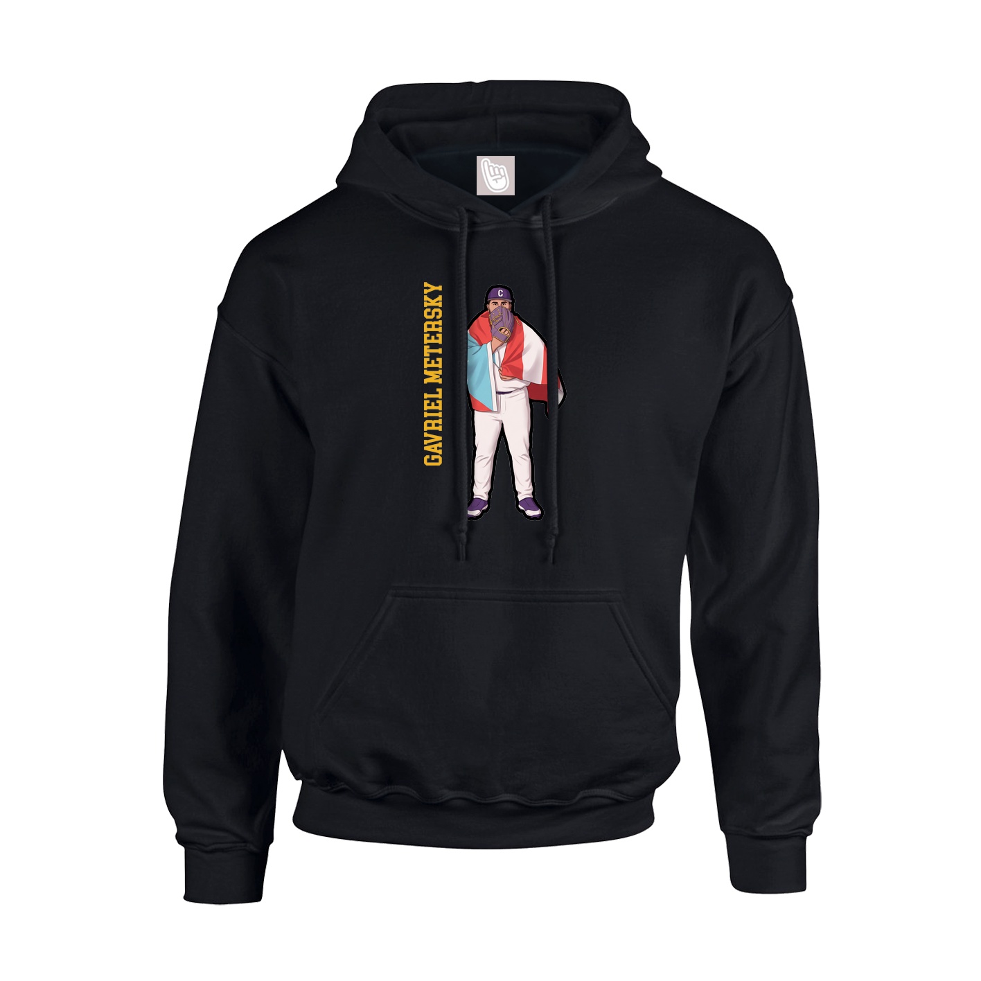 Hoodie — Name Vertical in Black