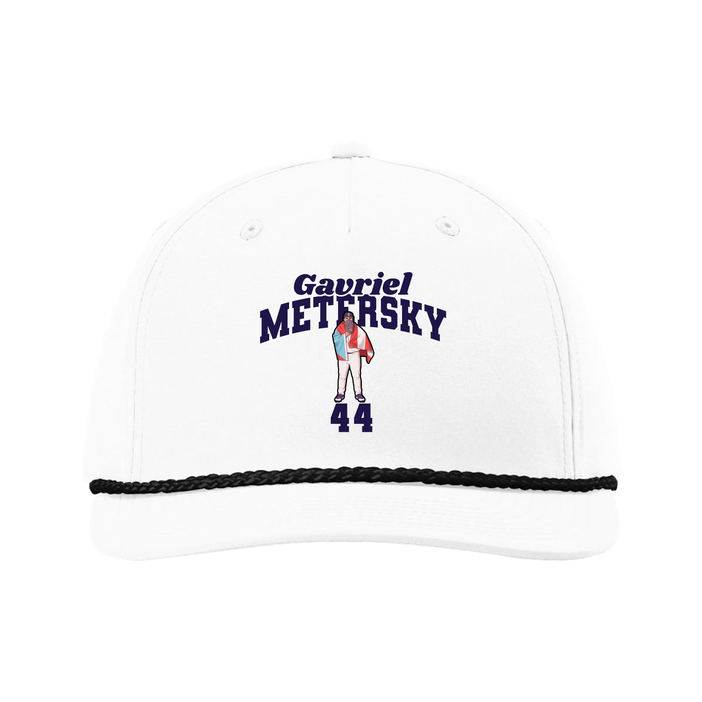 Five-Panel Classic Rope Cap — Signature Arch in White
