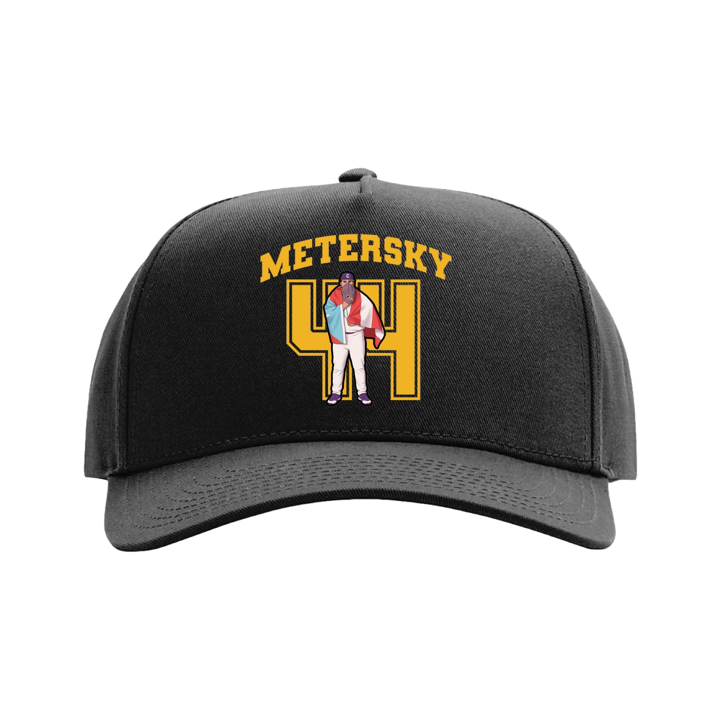 Full Fabric Five-Panel Champ Cap — Number in Black