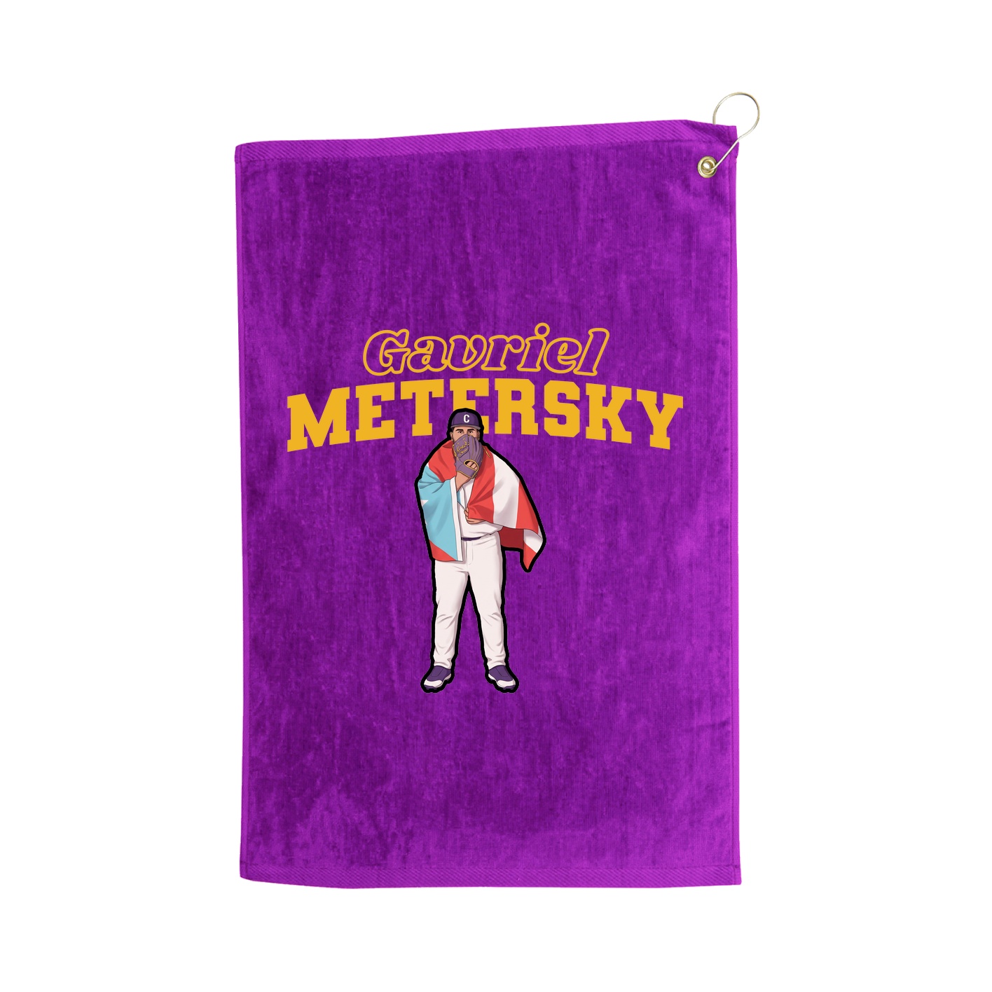 Golf Towel — Name Arch in Purple