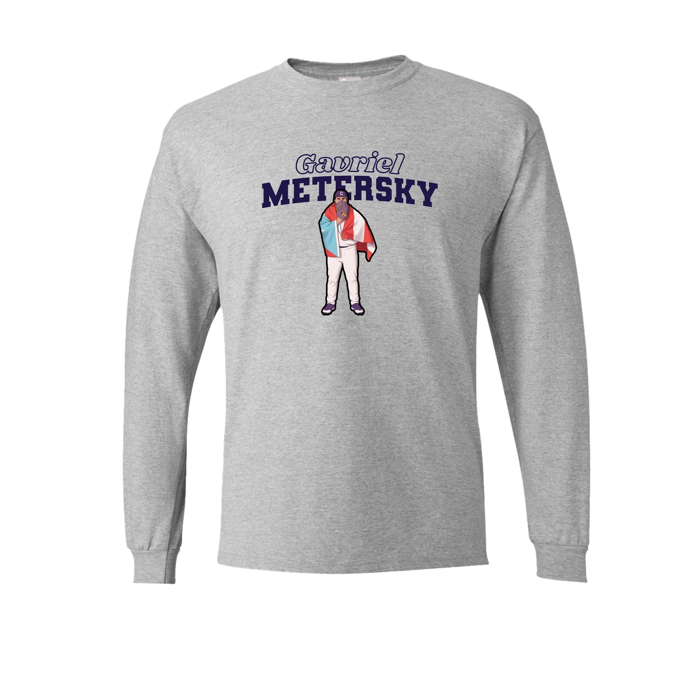 Long Sleeve Tee — Name Arch in Grey