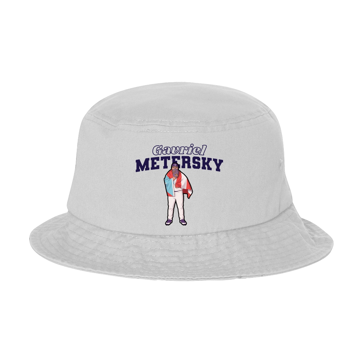 Bucket Cap — Name Arch in White