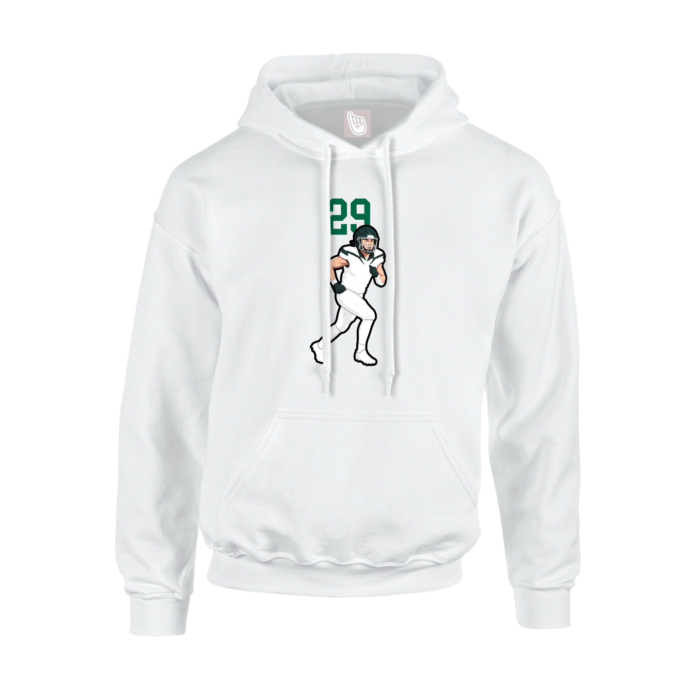 Youth Hoodie — Number Top in White